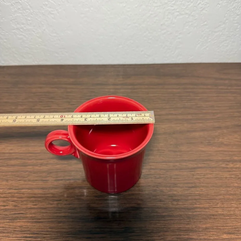 Fiesta Ware Homer Laughlin Red O Handle Coffee Mug Scarlet Red Made in the USA
